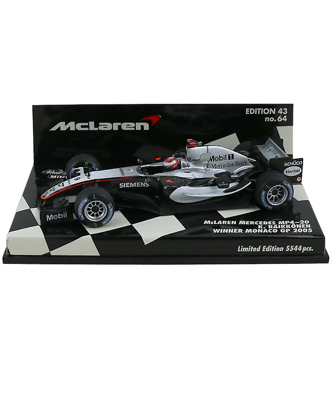 【海外並行品】ミニチャンプス 1/43スケール マクラーレン メルセデス MP4/20 キミ・ライコネン 2005年モナコGP優勝拡大画像