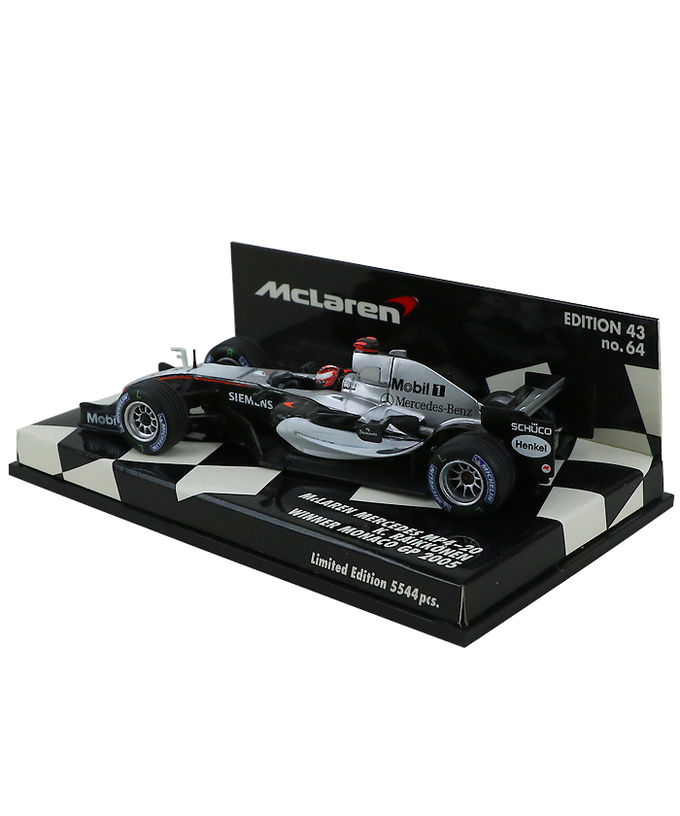 【海外並行品】ミニチャンプス 1/43スケール マクラーレン メルセデス MP4/20 キミ・ライコネン 2005年モナコGP優勝拡大画像