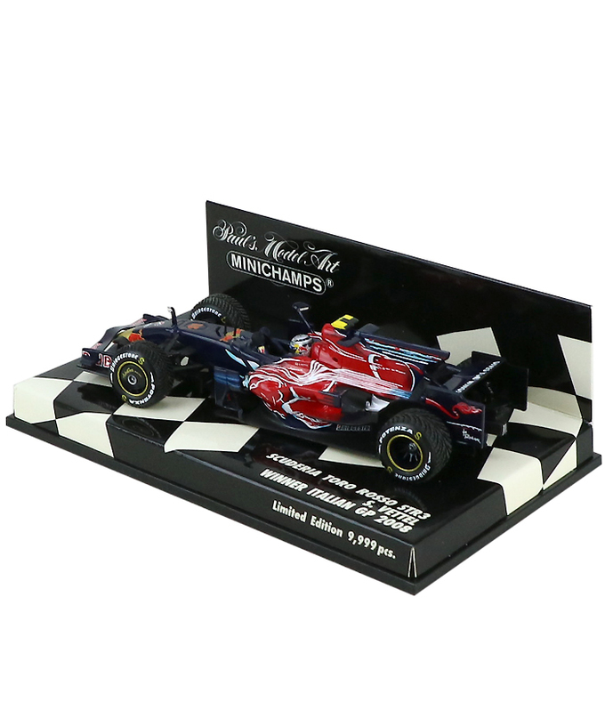 【海外並行品】ミニチャンプス 1/43スケール  スクーデリア トロロッソ STR3 セバスチャン・ベッテル 2008年イタリアGP優勝拡大画像