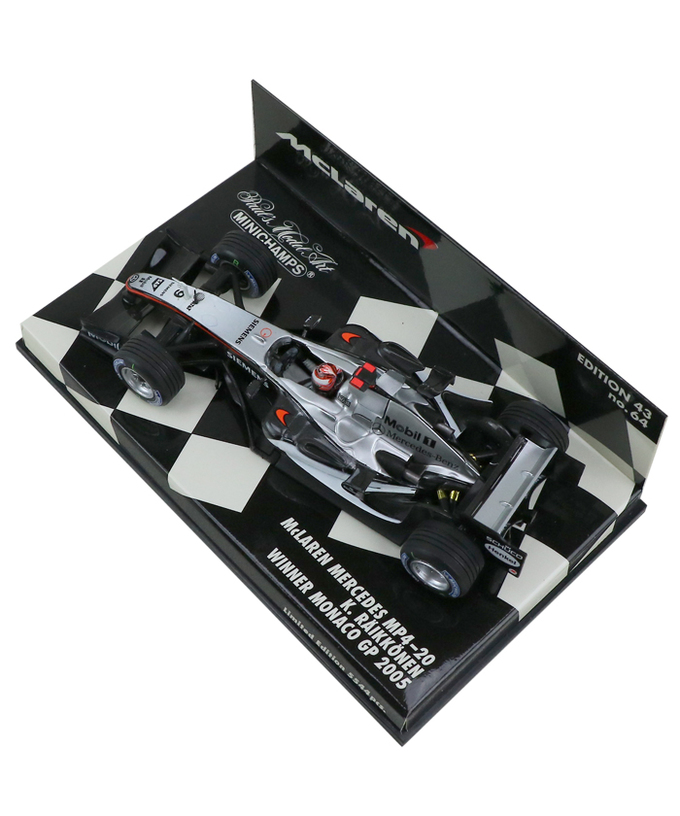【海外並行品】ミニチャンプス 1/43スケール マクラーレン メルセデス MP4/20 キミ・ライコネン 2005年モナコGP優勝拡大画像