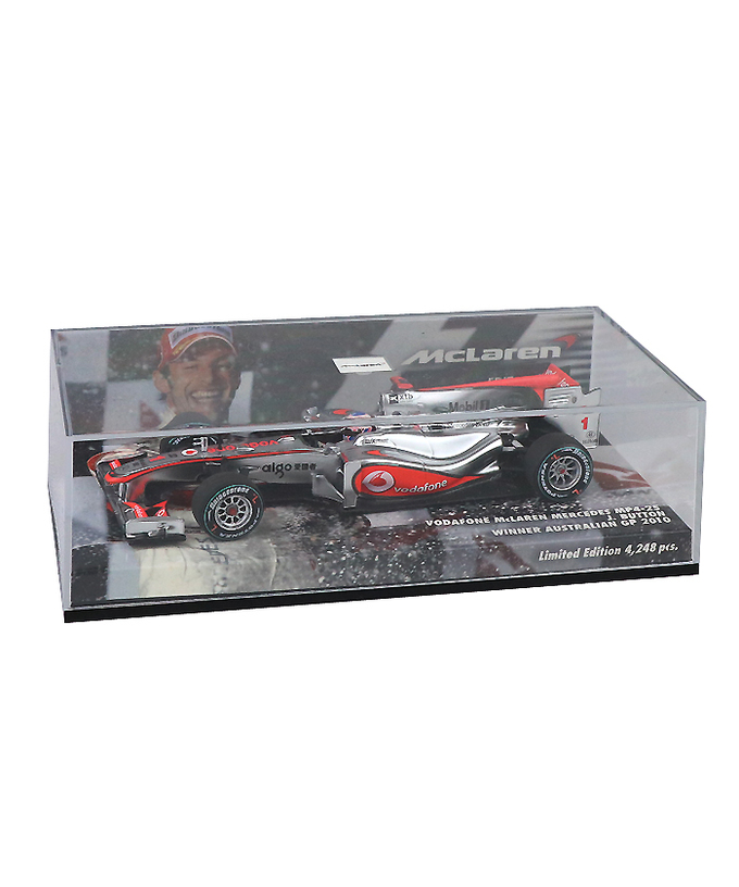 【海外並行品】ミニチャンプス 1/43スケール ボーダフォン マクラーレン メルセデス MP4-25 ジェンソン・バトン　2010年オーストラリアGP優勝拡大画像