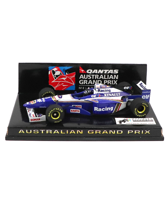 【海外並行品】QANTAS(カンタス航空)1997年オーストラリアGP別注 ミニチャンプス 1/43スケール ウィリアムズ ルノー FW18 デーモン・ヒル拡大画像