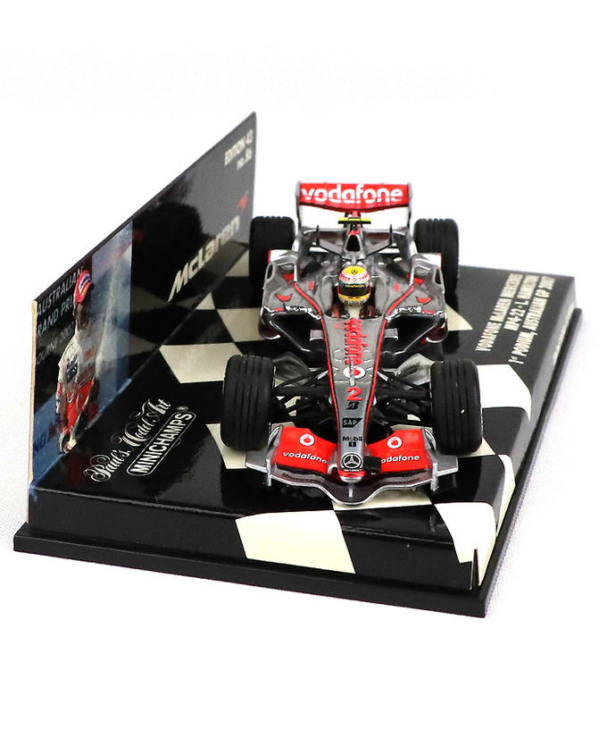 【海外並行品】ミニチャンプス 1/43スケール ボーダフォン マクラーレン メルセデス MP4/22 ルイス・ハミルトン 2007年オーストラリアGP 初表彰台拡大画像