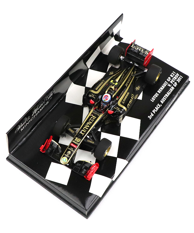 【海外並行品】ミニチャンプス 1/43スケール ロータス ルノー GP R31 ヴィタリー・ペトロフ 2011年オーストリアGP 3位入賞拡大画像