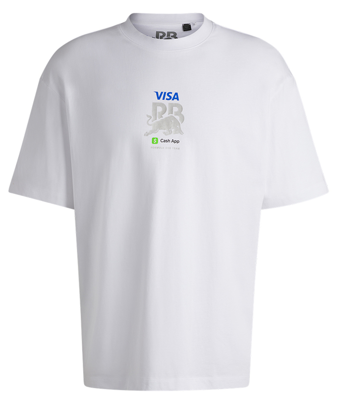 VISA CASH APP RB F1 チーム ライフスタイル コマーシャル ビッグロゴ Tシャツ 2024 ホワイト拡大画像