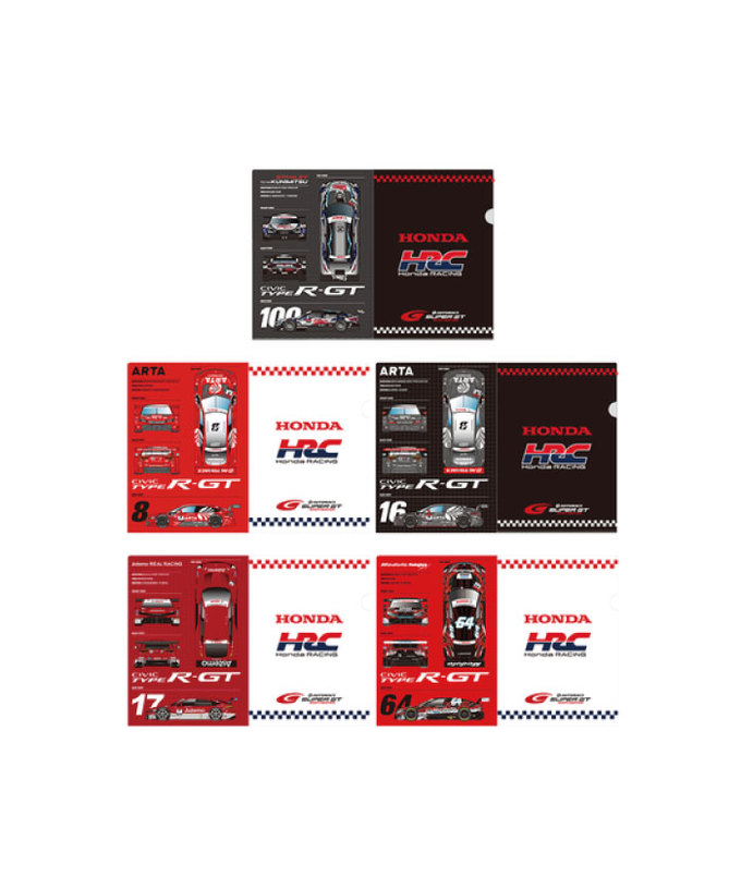 HRC Honda RACING x スーパーGT参戦チームコラボ クリアファイル 5枚セット拡大画像