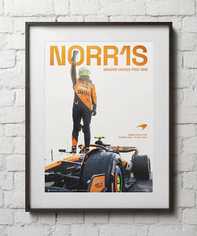 マクラーレン F1 チーム ランド・ノリス F1 初優勝 記念 リミテッド エディション ポスター拡大画像