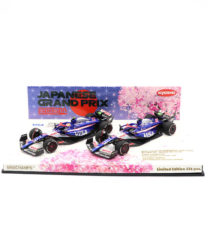 【購入数制限有/おひとり様1台まで】京商別注 ミニチャンプス 1/43スケール VISA CASH APP RB F1 ホンダ VCARB 01 角田裕毅 & 岩佐歩夢 2024年 日本GP 2台セット拡大画像