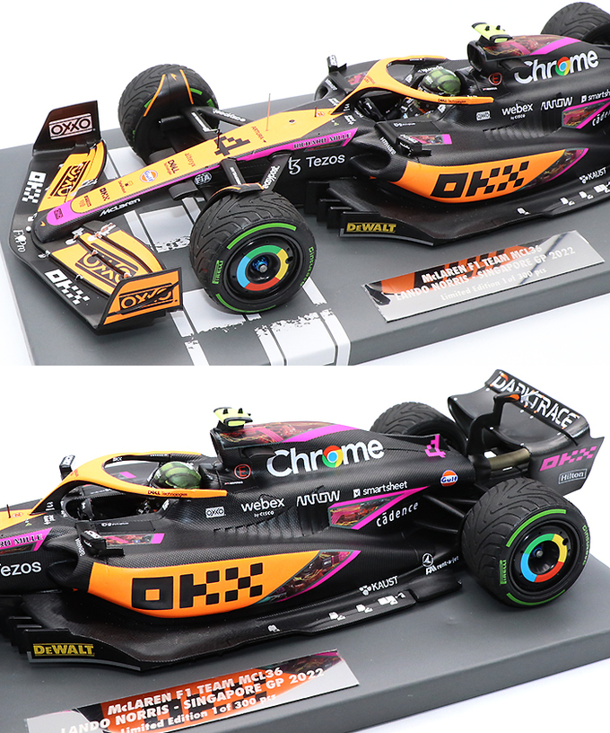 ミニチャンプス 1/18スケール マクラーレン F1 チーム MCL36 ランド・ノリス 2022年 シンガポールGP拡大画像