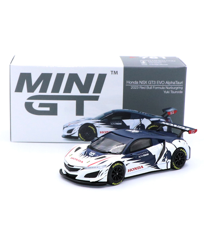 MINIGT 1/64スケール ホンダ NSX GT3 EVO アルファタウリ2023年 レッドブル フォーミュラ ニュルブルクリンク 角田裕毅拡大画像