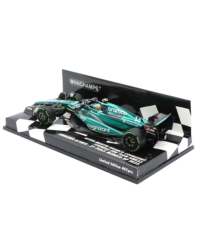 ミニチャンプス 1/43スケール アストンマーチン アラムコ コグ二ザント F1 チーム AMR23 フェルナンド・アロンソ 2023年 モナコGP 2位入賞/23f1m拡大画像