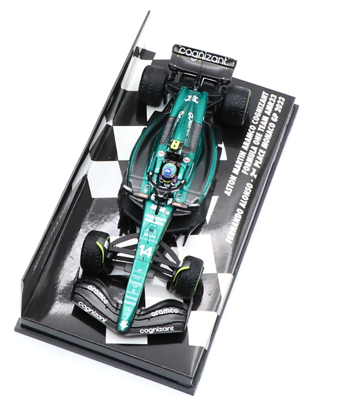 ミニチャンプス 1/43スケール アストンマーチン アラムコ コグ二ザント F1 チーム AMR23 フェルナンド・アロンソ 2023年 モナコGP 2位入賞/23f1m拡大画像