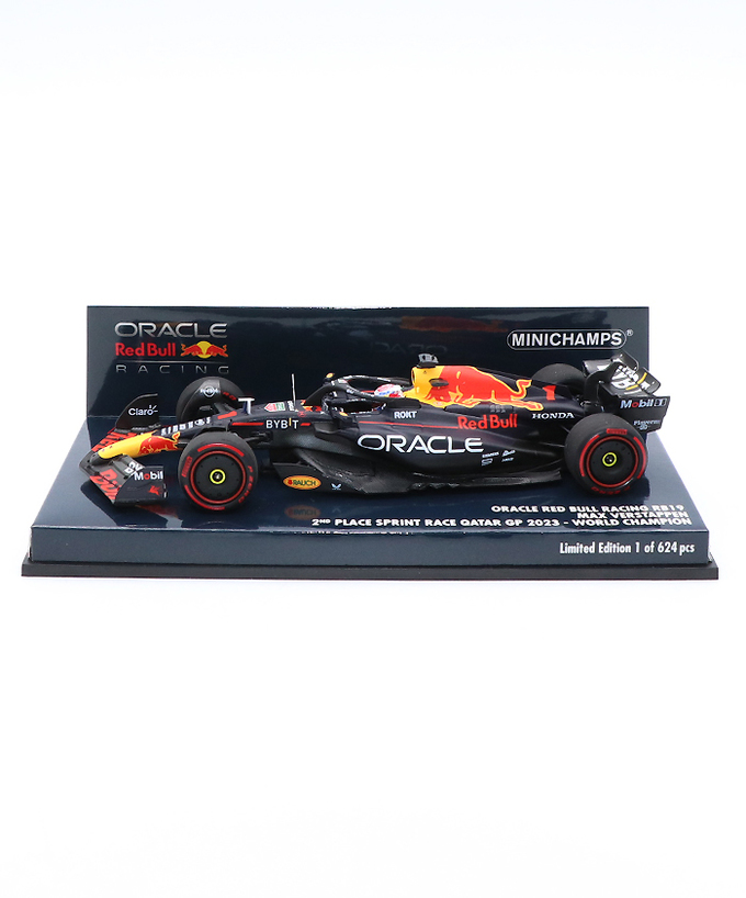 ミニチャンプス 1/43スケール オラクル レッドブル レーシング ホンダ RB19 マックス・フェルスタッペン 2023年 カタールGP スプリントレース 2位入賞ワールドチャンピオン/ARB/23f1m拡大画像