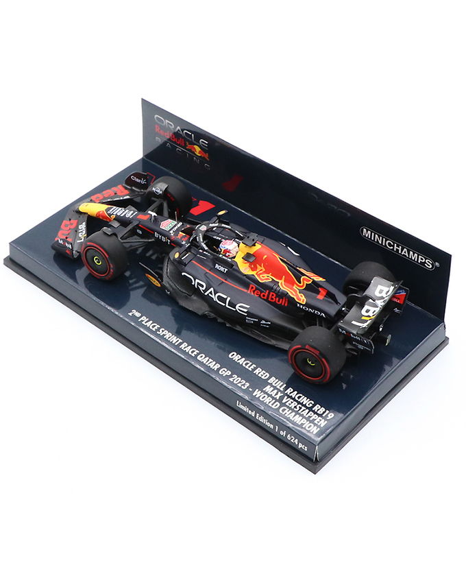 ミニチャンプス 1/43スケール オラクル レッドブル レーシング ホンダ RB19 マックス・フェルスタッペン 2023年 カタールGP スプリントレース 2位入賞ワールドチャンピオン/ARB/23f1m拡大画像