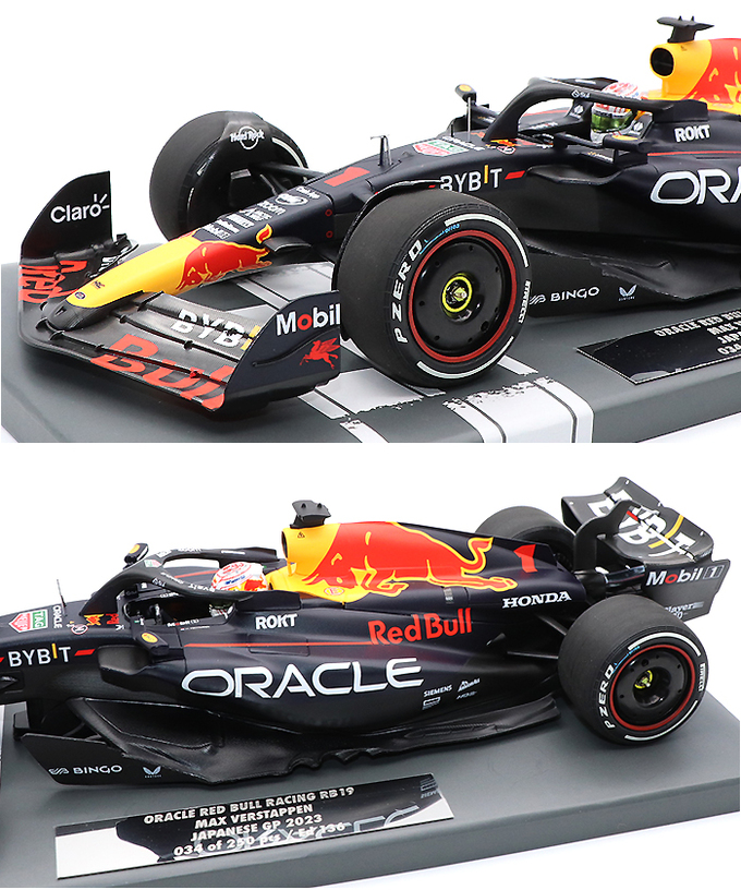 フェルスタッペン別注 ミニチャンプス 1/18スケール オラクル レッドブル レーシング ホンダ RB19 マックス・フェルスタッペン 2023年 日本GP 優勝 /ARB/23f1m拡大画像