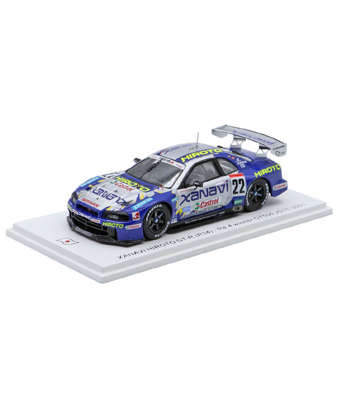 【購入数制限有/おひとり様2台まで】スパーク 1/43スケール ザナヴィ ヒロト 日産 スカイライン GT-R (R34) NO.22 ミハエル・クルム / 田中哲也 2001年 JGTC GT500拡大画像