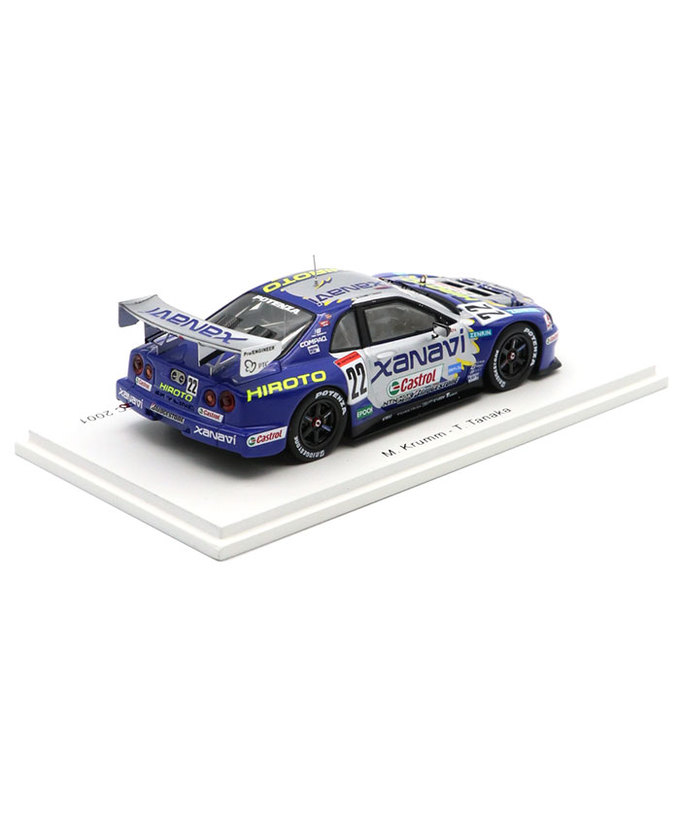 【購入数制限有/おひとり様2台まで】スパーク 1/43スケール ザナヴィ ヒロト 日産 スカイライン GT-R (R34) NO.22 ミハエル・クルム / 田中哲也 2001年 JGTC GT500拡大画像