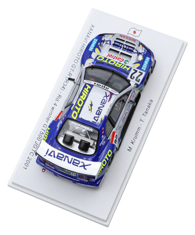 【購入数制限有/おひとり様2台まで】スパーク 1/43スケール ザナヴィ ヒロト 日産 スカイライン GT-R (R34) NO.22 ミハエル・クルム / 田中哲也 2001年 JGTC GT500拡大画像