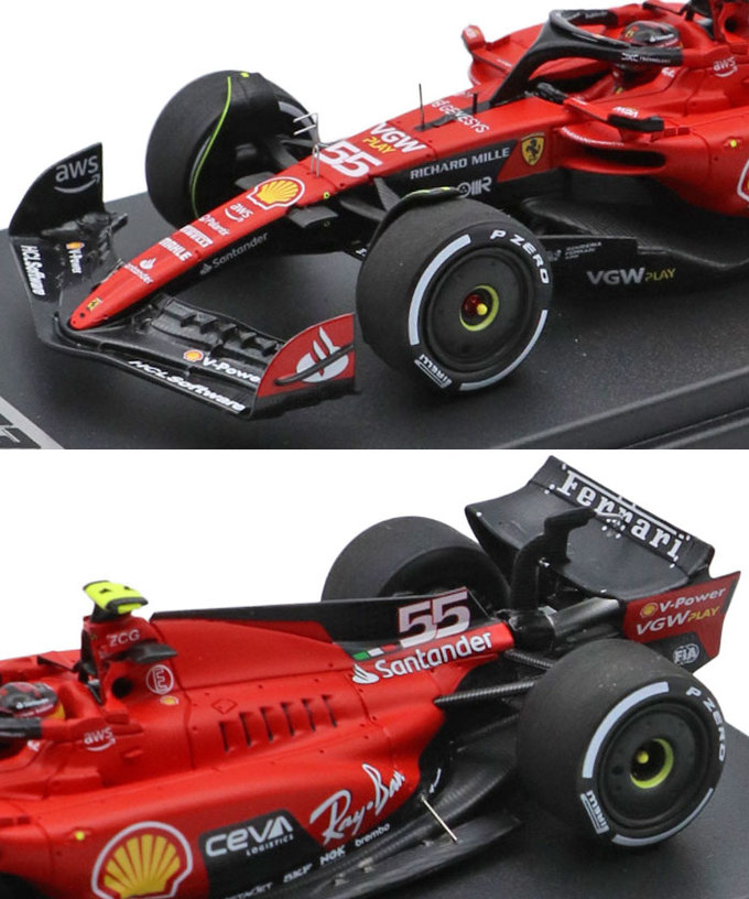 ルックスマート 1/43スケール フェラーリ SF23 カルロス・サインツ 2023年 シンガポールGP 優勝/23f1m拡大画像