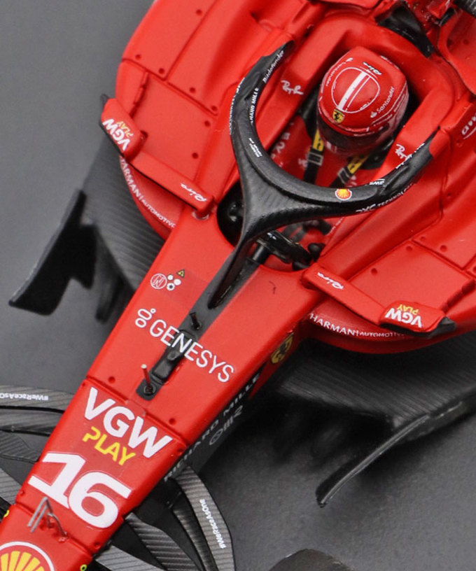 ルックスマート 1/43スケール フェラーリ SF23 シャルル・ルクレール 2023年 シンガポールGP 4位入賞/23f1m拡大画像