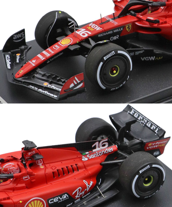 ルックスマート 1/43スケール フェラーリ SF23 シャルル・ルクレール 2023年 シンガポールGP 4位入賞/23f1m拡大画像