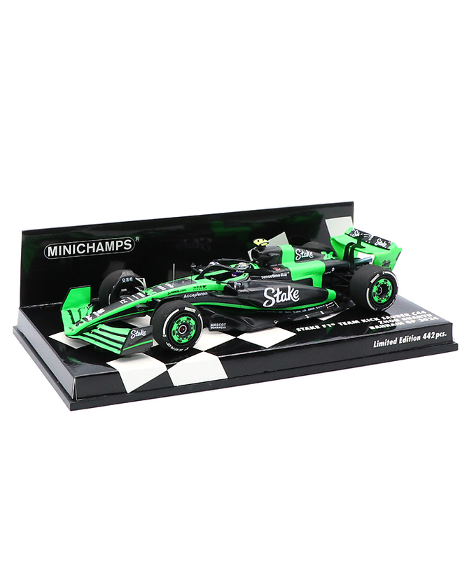 ミニチャンプス 1/43スケール ステーク F1 チーム KICK ザウバー C44 周 冠宇(ジョウ・グアンユー) 2024年 バーレーンGP /24f1m拡大画像