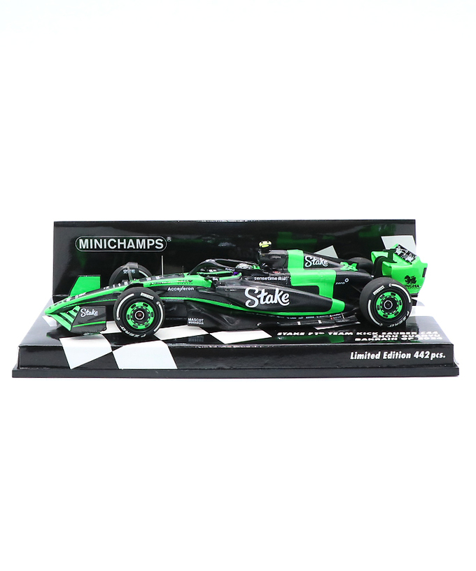 ミニチャンプス 1/43スケール ステーク F1 チーム KICK ザウバー C44 周 冠宇(ジョウ・グアンユー) 2024年 バーレーンGP /24f1m拡大画像