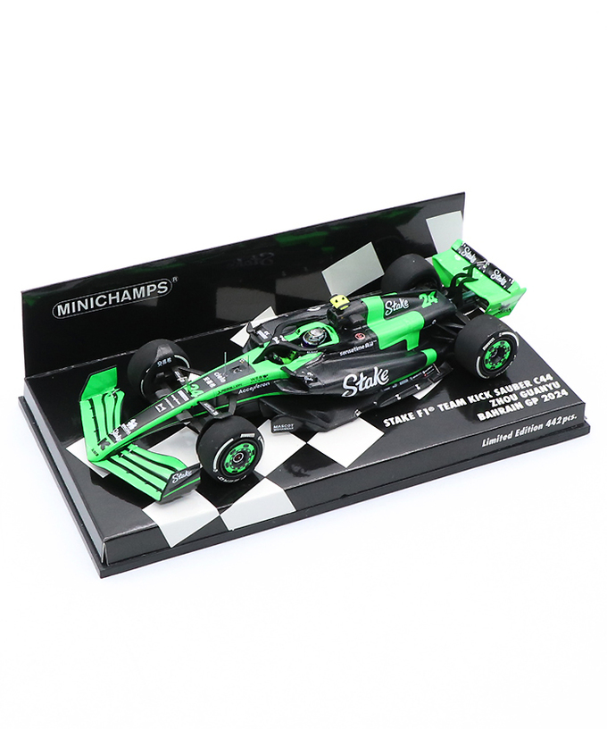 ミニチャンプス 1/43スケール ステーク F1 チーム KICK ザウバー C44 周 冠宇(ジョウ・グアンユー) 2024年 バーレーンGP /24f1m拡大画像