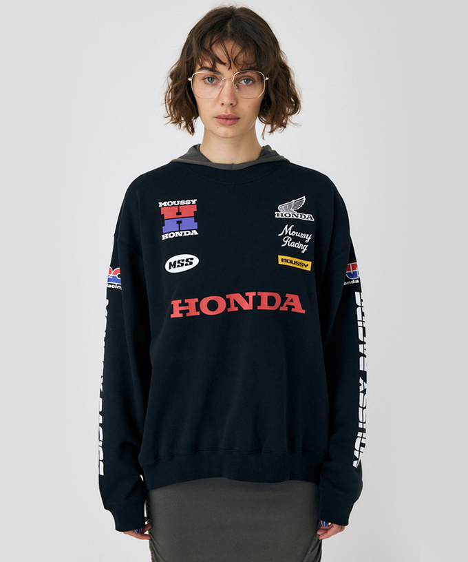 ホンダ HRC MOUSSY SPONSOR ロゴプルオーバー ブラック拡大画像