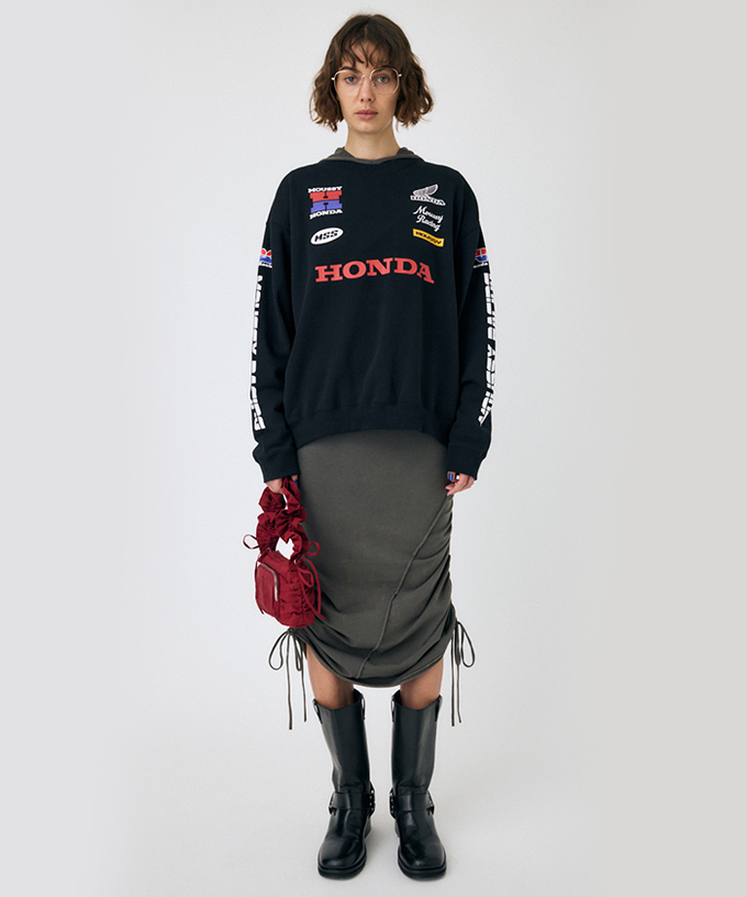 ホンダ HRC MOUSSY SPONSOR ロゴプルオーバー ブラック拡大画像