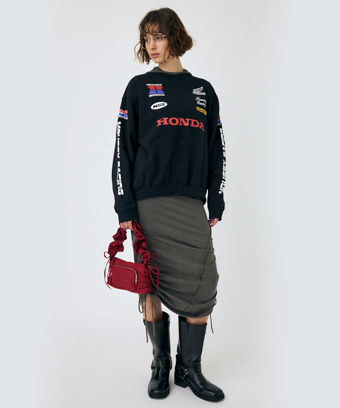 ホンダ HRC MOUSSY SPONSOR ロゴプルオーバー ブラック拡大画像