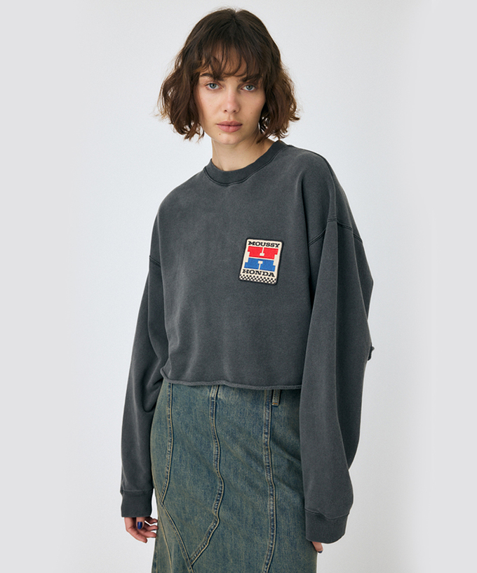 ホンダ HRC MOUSSY CROPPED プルオーバー ブラック拡大画像