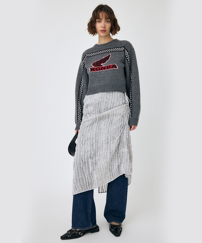 ホンダ HRC MOUSSY JACQUARD ニットトップス グレー拡大画像