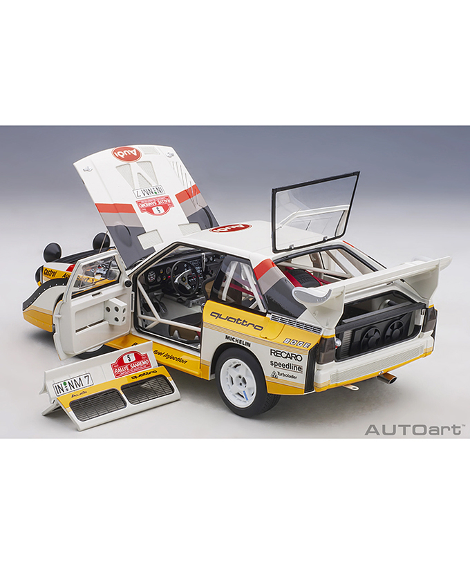 【30%オフセール】オートアート 1/18スケール アウディ スポーツクワトロ S1 WRC 1985 #5 （ロール／ガイストドルファー） サンレモ・ラリー優勝 /msl拡大画像