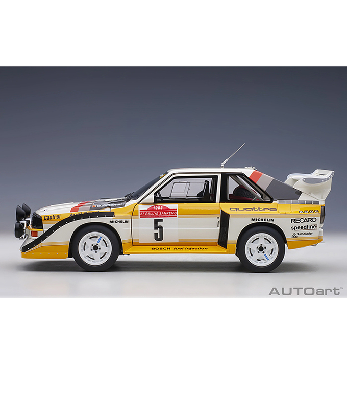 【30%オフセール】オートアート 1/18スケール アウディ スポーツクワトロ S1 WRC 1985 #5 （ロール／ガイストドルファー） サンレモ・ラリー優勝 /msl拡大画像