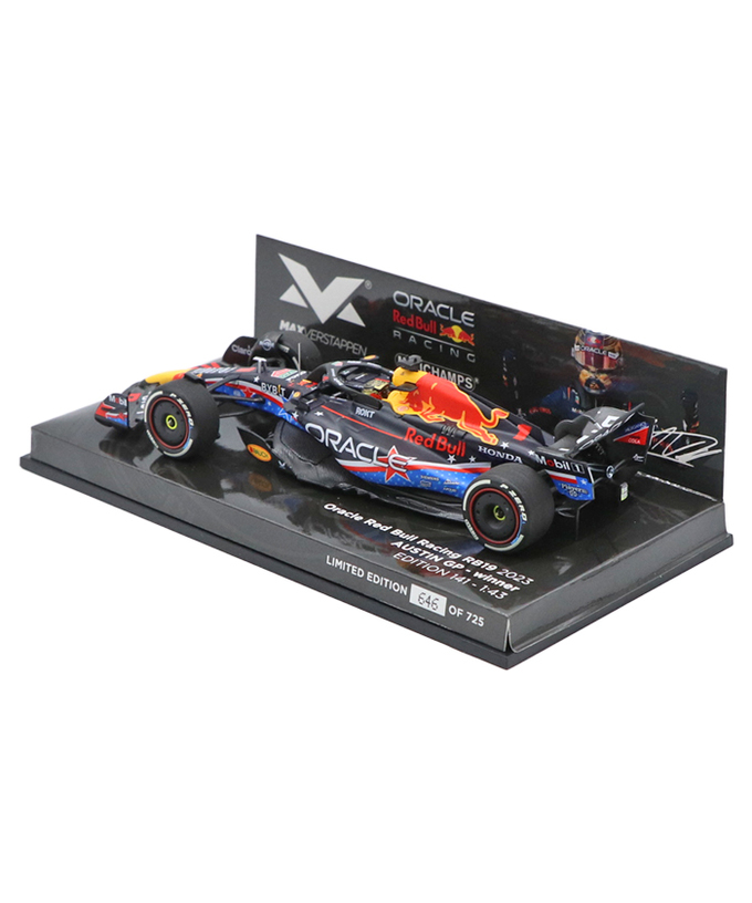 フェルスタッペン別注 ミニチャンプス 1/43スケール オラクル レッドブル レーシング ホンダ RB19 マックス・フェルスタッペン 2023年 アメリカGP 優勝 /ARB/23f1m拡大画像