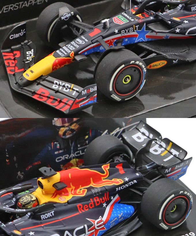 フェルスタッペン別注 ミニチャンプス 1/43スケール オラクル レッドブル レーシング ホンダ RB19 マックス・フェルスタッペン 2023年 アメリカGP 優勝 /ARB/23f1m拡大画像