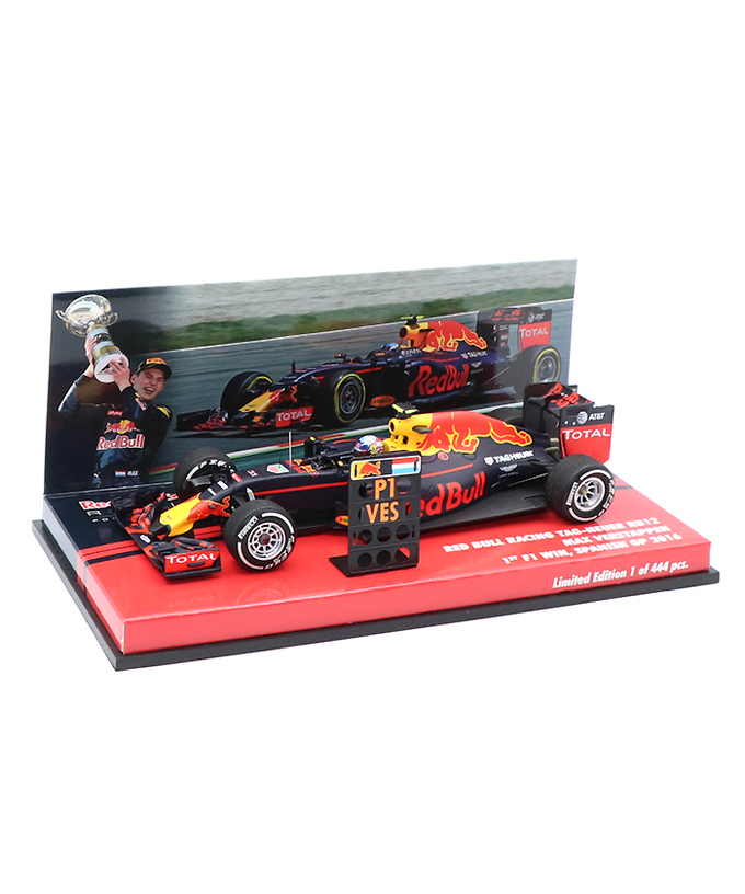 CKモデルカーズ 別注 ミニチャンプス 1/43スケール レッドブル レーシング タグホイヤー RB12 マックス・フェルスタッペン 2016年 スペインGP F1 初優勝 ピットボード付き拡大画像