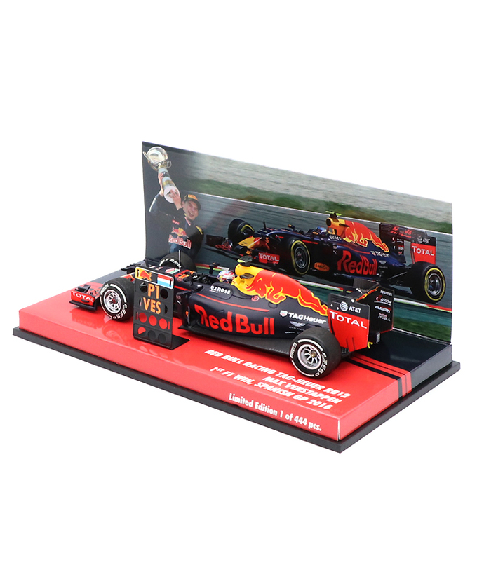 CKモデルカーズ 別注 ミニチャンプス 1/43スケール レッドブル レーシング タグホイヤー RB12 マックス・フェルスタッペン 2016年 スペインGP F1 初優勝 ピットボード付き拡大画像