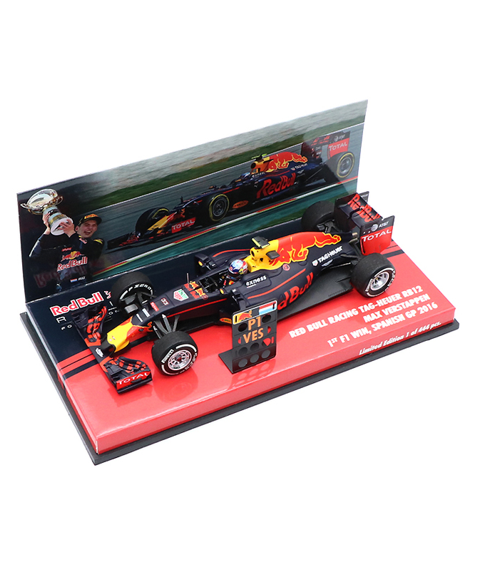 CKモデルカーズ 別注 ミニチャンプス 1/43スケール レッドブル レーシング タグホイヤー RB12 マックス・フェルスタッペン 2016年 スペインGP F1 初優勝 ピットボード付き拡大画像