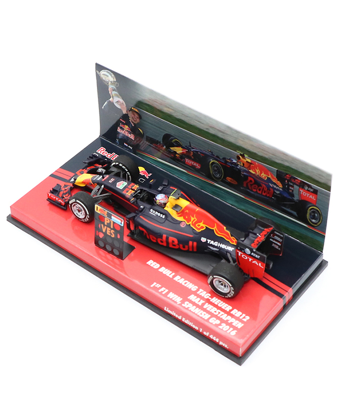 CKモデルカーズ 別注 ミニチャンプス 1/43スケール レッドブル レーシング タグホイヤー RB12 マックス・フェルスタッペン 2016年 スペインGP F1 初優勝 ピットボード付き拡大画像