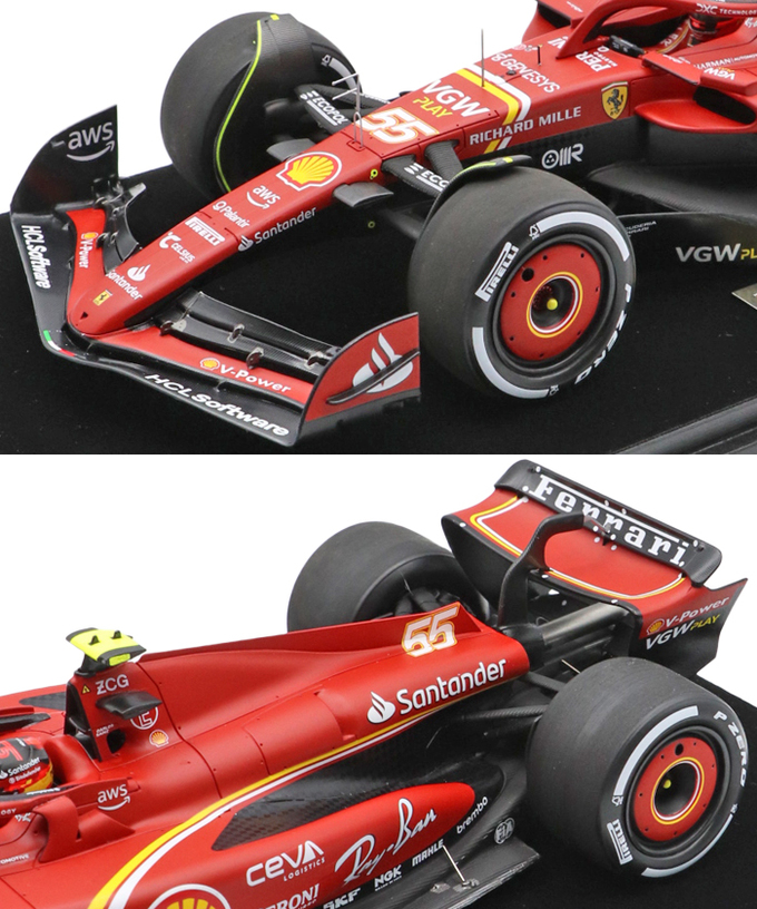 ルックスマート 1/18スケール フェラーリ SF24 カルロス・サインツ 2024年 バーレーンGP/24f1m拡大画像