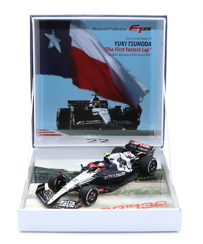 F1速報 別注 スパーク 1/43スケール  スクーデリア アルファタウリ AT04 角田裕毅 2023年 アメリカGP 『The First Fastest Lap』/23f1m拡大画像