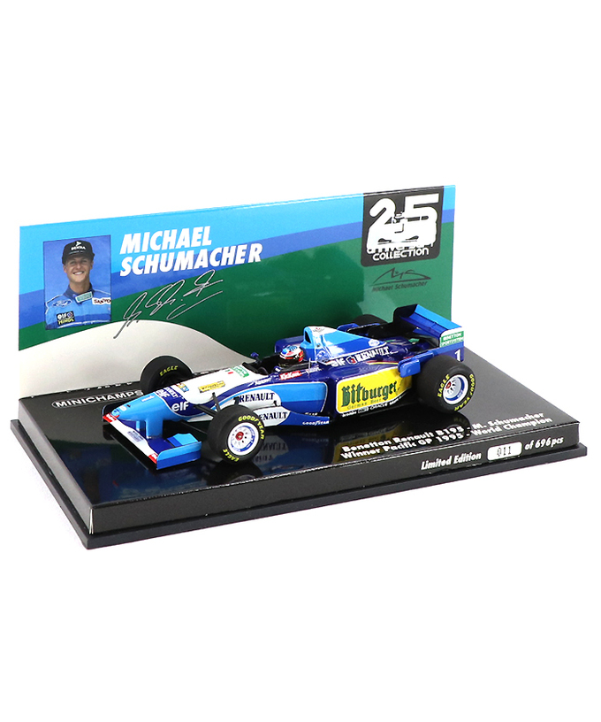 ミニチャンプス 1/43スケール ベネトン ルノー B195 ミハエル・シューマッハー 1995年 パシフィックGP 優勝 ワールドチャンピオン拡大画像