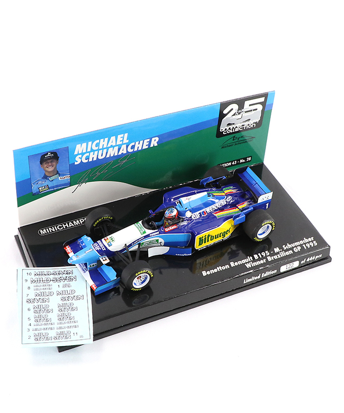 ミニチャンプス 1/43スケール ベネトン ルノー B195 ミハエル・シューマッハー 1995年 ブラジルGP 優勝拡大画像