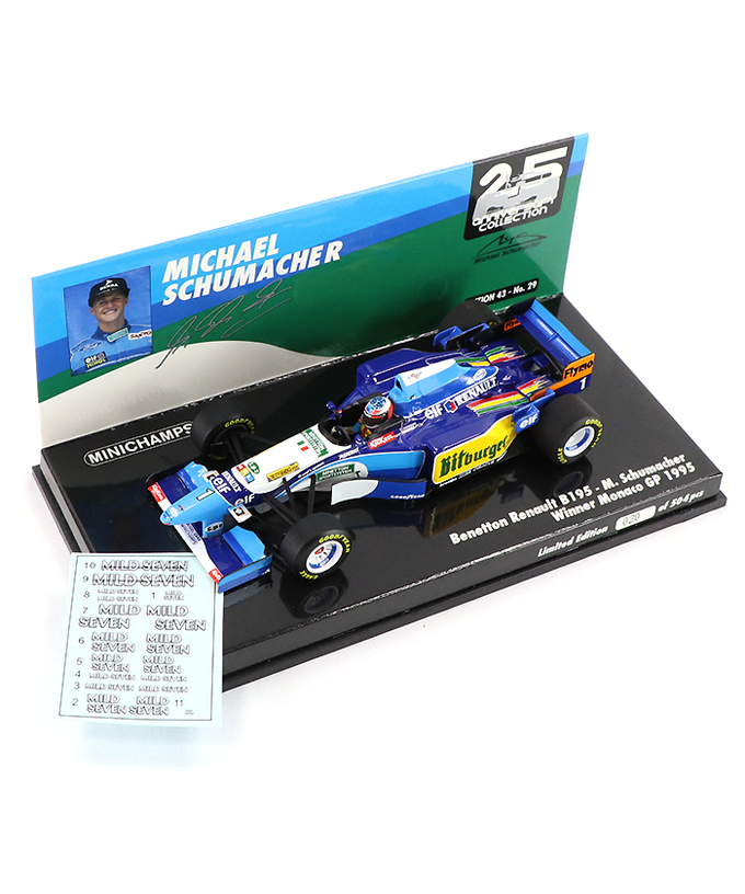 ミニチャンプス 1/43スケール ベネトン ルノー B195 ミハエル・シューマッハー 1995年 モナコGP 優勝拡大画像