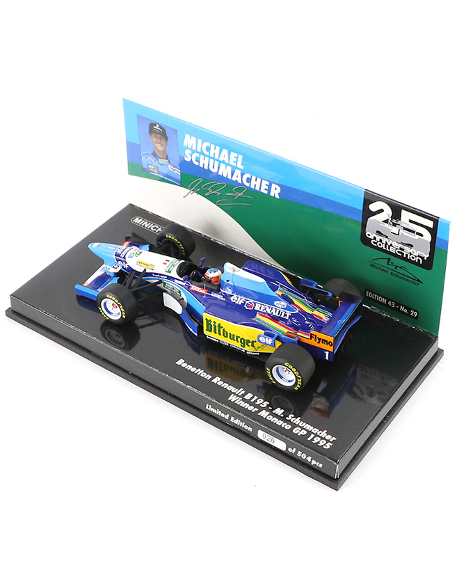 ミニチャンプス 1/43スケール ベネトン ルノー B195 ミハエル・シューマッハー 1995年 モナコGP 優勝拡大画像