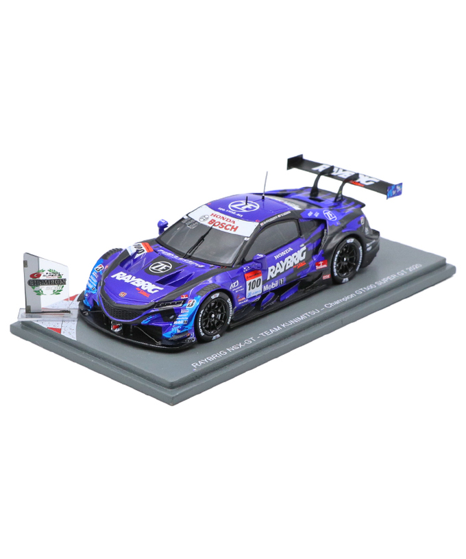 スパーク 1/43スケール レイブリック NSX-GT チームクニミツ No.100 山本尚貴 / 牧野任祐 2020年 スーパーGT GT500 チャンピオンボード付き拡大画像