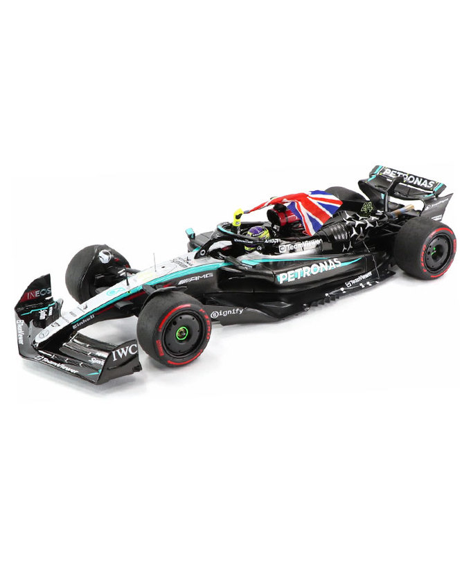 ミニチャンプス 1/18スケール メルセデス AMG ペトロナス F1 W15 E パフォーマンス ルイス・ハミルトン 2024年 イギリスGP 優勝 フラッグ付属 /24f1m拡大画像