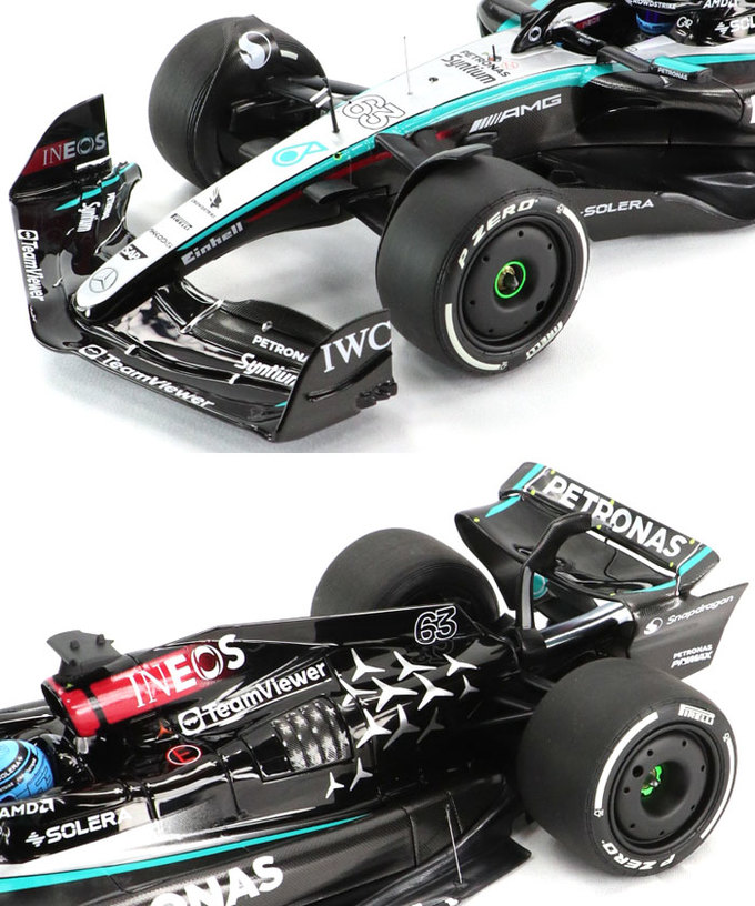 ミニチャンプス 1/18スケール メルセデス AMG ペトロナス F1 W15 E パフォーマンス ジョージ・ラッセル 2024年 /24f1m拡大画像